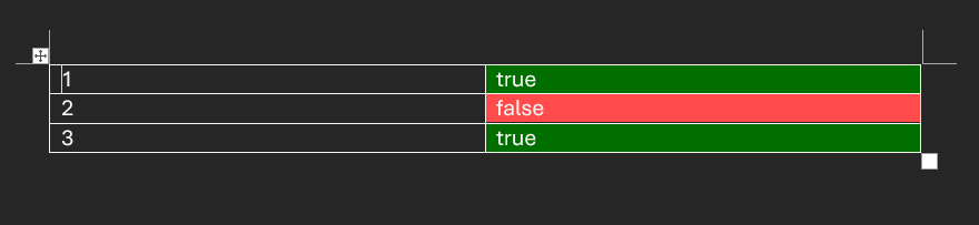 Table cells bg color output file